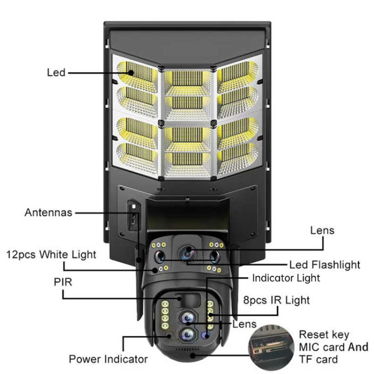 Solar Street Light with V380 4G WiFi 10X Dual-lens Monitoring HD Camera, No SD Card, 64GB SD Card, 128GB SD Card Solar Street Light with V380 4G WiFi 10X Dual-lens Monitoring HD Camera, No SD Card, 64GB SD Card, 128GB SD Card